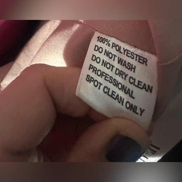 EUC A-line V-Neck Asymmetrical Chiffon Dress w/ Ruffle in Dusty Rose - 16W - Picture 8 of 11